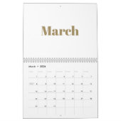 Modern White gold fett Typografie Monat 2024 Kalender (Mär 2026)