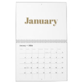 Modern White gold fett Typografie Monat 2024 Kalender (Jan 2026)