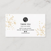 Modern white gold Glitzer Logo bestellen Vielen Da Visitenkarte (Vorderseite)