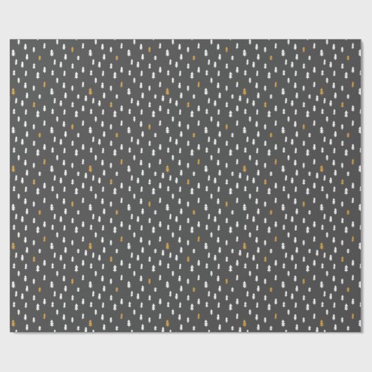 Modern White Gold Gray Simple Trees Pink Weihnacht Geschenkpapier (Flach)