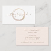 Modern White Gold Imitats Glitzer Circle Logo Visitenkarte (Vorne/Hinten)