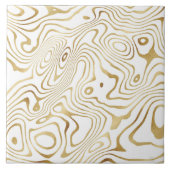 Modern White Gold Marble Abstract Fliese (Vorderseite)