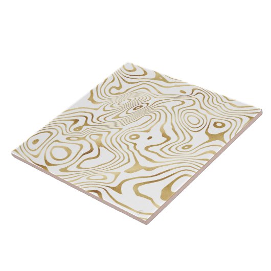 Modern White Gold Marble Abstract Fliese (Seite)