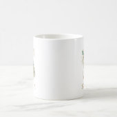 Modern White, Gold Monogram Floral S Kaffeetasse (Mittel)