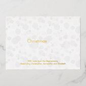 Modern White Gold Script Bokeh Frohe Weihnachten Folieneinladung (Vorderseite)