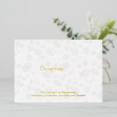 Modern White Gold Script Bokeh Frohe Weihnachten Folieneinladung (Stehend vorne)