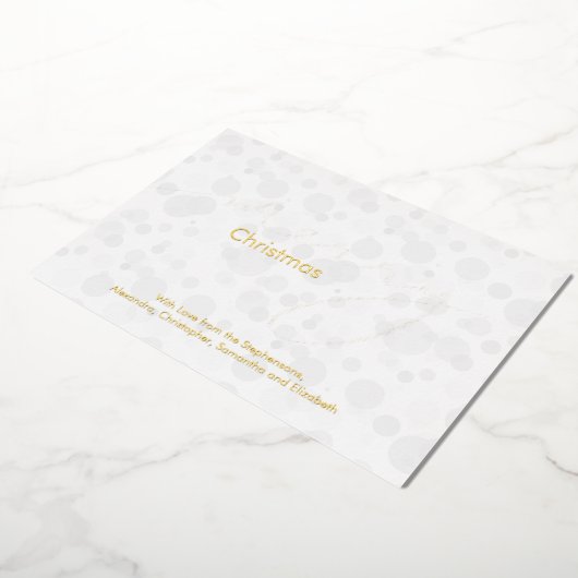 Modern White Gold Script Bokeh Frohe Weihnachten Folieneinladung (Gedreht)