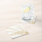 Modern White Gold SWEET MUSIC Happy Jubiläum Rechteckiger Pappuntersetzer (Vor Ort)