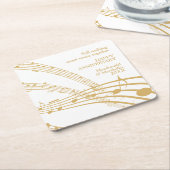 Modern White Gold SWEET MUSIC Happy Jubiläum Rechteckiger Pappuntersetzer (angewinkelt)