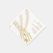 Modern White Gold SWEET MUSIC Happy Jubiläum Serviette (Ecke)