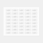 Modern White Gray & Black | Cooler Name und Monogr Etiketten (Blatt)