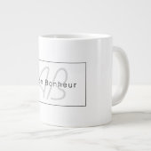 Modern White Gray & Black | Cooler Name und Monogr Jumbo-Tasse (Vorderseite Rechts)