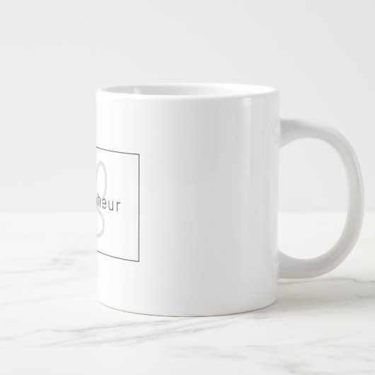 Modern White Gray & Black | Cooler Name und Monogr Jumbo-Tasse (Rechts)