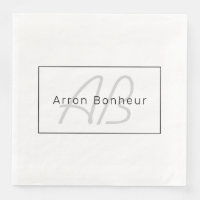 Modern White Gray & Black | Cooler Name und Monogr