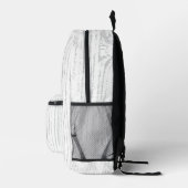 Modern White Gray Wood Grain Bedruckter Rucksack (Rechts)