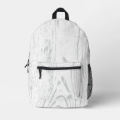 Modern White Gray Wood Grain Bedruckter Rucksack (Vorderseite)