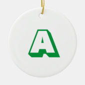 Modern White Green Initial Monogram Typografie Keramik Ornament (Vorne)