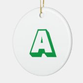 Modern White Green Initial Monogram Typografie Keramik Ornament (Links)