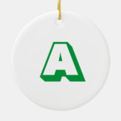 Modern White Green Initial Monogram Typografie Keramik Ornament (Hinten)