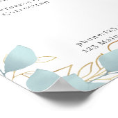 Modern White Green Leafy Poster (Ecke)