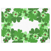 Modern White, Green, Red Ladybug Insect & Clover Tischdecke (Vorderseite (Horizontal))