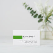 Modern White Green Simple Consultant Business Card Visitenkarte (Stehend Vorderseite)