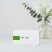Modern White Green Simple Consultant Business Card Visitenkarte (Stehend Vorderseite)