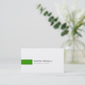 Modern White Green Simple Consultant Business Card Visitenkarte (Stehend Vorderseite)