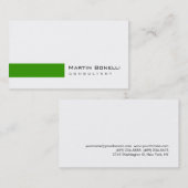 Modern White Green Simple Consultant Business Card Visitenkarte (Vorne/Hinten)