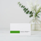 Modern White Green Simple Consultant Business Card Visitenkarte (Stehend Vorderseite)