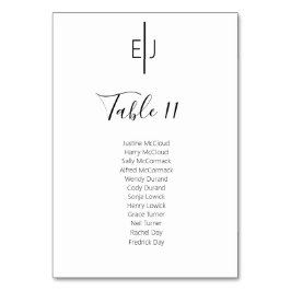 Modern White Guests Seating List Table Number Tischnummer