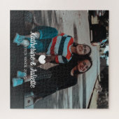 Modern White Heart Best Friend Friendship Foto Puzzle (Horizontal)