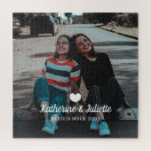 Modern White Heart Best Friend Friendship Foto Puzzle (Vertikal)