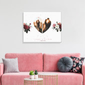 Modern White Heart Shaped Foto Collage for Couple Leinwanddruck (Insitu (Wohnzimmer))
