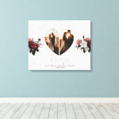 Modern White Heart Shaped Foto Collage for Couple Leinwanddruck (Insitu (Holzboden))