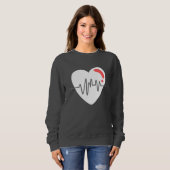 Modern White Heartbeat Frauen grau Sweatshirt (Vorne ganz)