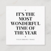 Modern white holiday business thank you quadratische visitenkarte (Vorderseite)