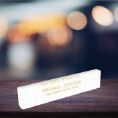Modern White Imitats Gold Beruflich Office Titel Namensplakette