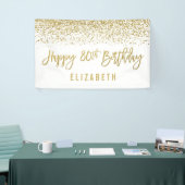 Modern White Imitats Gold Glitzer 80. Geburtstag Banner (Messeveranstaltung)