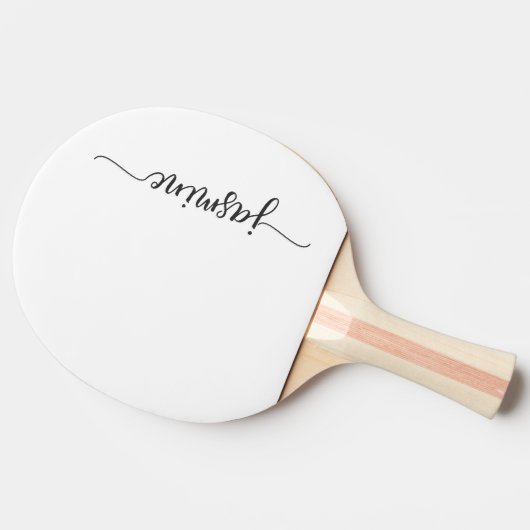 Modern White Individuelle Name Signature Script Tischtennis Schläger (Seitenansicht)