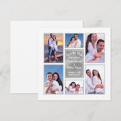 Modern White Instagram Foto Collage Save the Date (Vorne/Hinten)