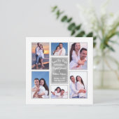 Modern White Instagram Foto Collage Save the Date (Stehend Vorderseite)