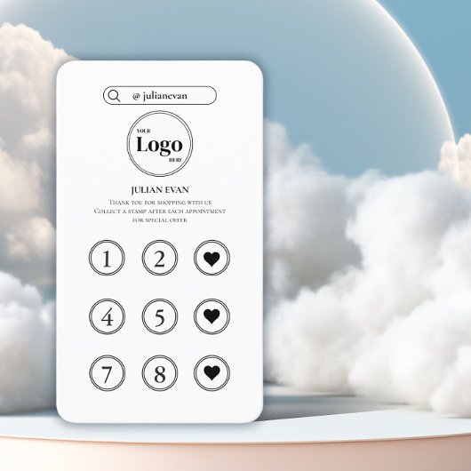 Modern White Instagram Inspirierte Treuekarte Visitenkarte