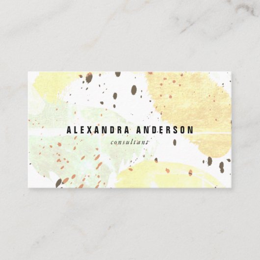 Modern White Ivory Brush Schlaganfall Business Car Visitenkarte (Vorderseite)