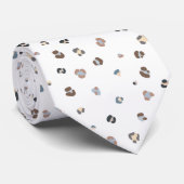 Modern White Leopard Print Krawatte (Gerollt)
