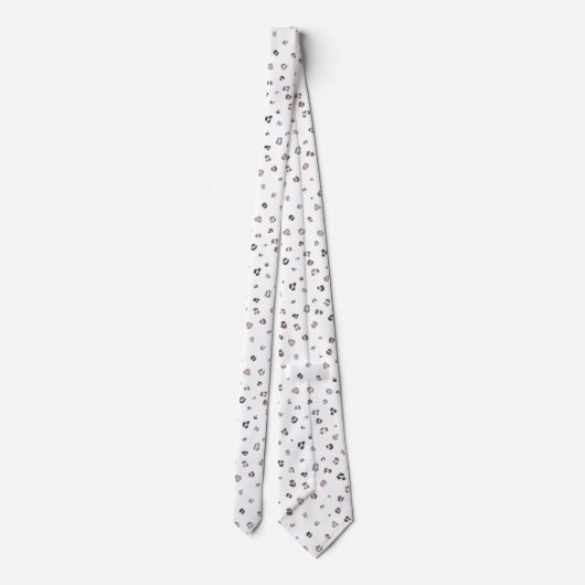 Modern White Leopard Print Krawatte (Rückseite)