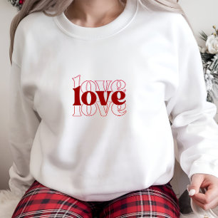 Modern White Liebe Print Woman Sweatshirt