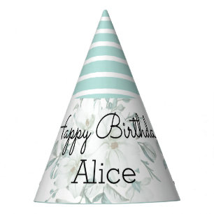 Modern White Magnolia Greenery Geburtstagsparty Ha Partyhütchen