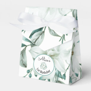 Modern White Magnolia Grüne Geburtstag Geschenkschachtel