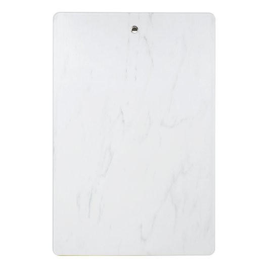 Modern-White-Marble-Gold Monogram, modern elegant Mini Klemmbrett (Rückseite)
